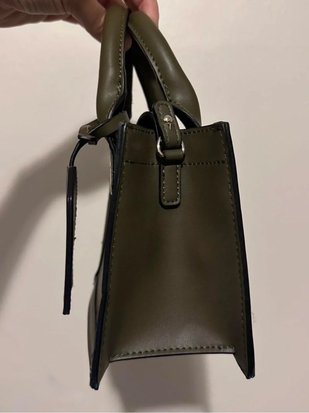 True Religion Olive Green Leather Top-Handle Satchel
